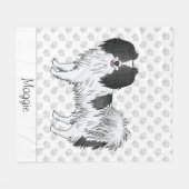 Couverture Polaire Grande Image D'Une Phalène Noire Et Blanche Avec U (Devant (Horizontal))