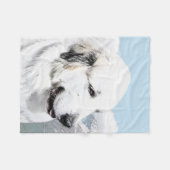 Couverture Polaire Grande peinture pyrénéenne - Art original du chien (Devant (Horizontal))