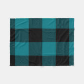 Couverture Polaire Grande plaque de buffle noir et turquoise foncé (Devant (Horizontal))