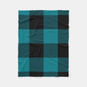 Couverture Polaire Grande plaque de buffle noir et turquoise foncé (Devant)