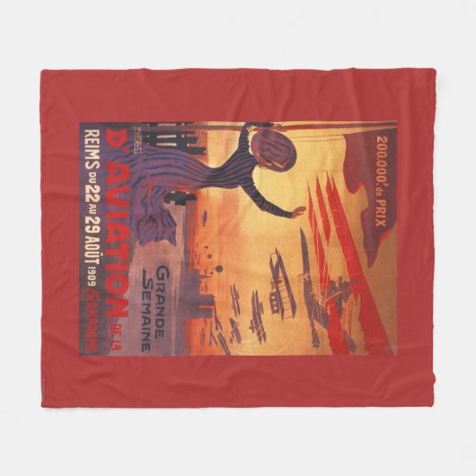 Couverture Polaire Grande semaine d'aviation - affiche de ondulation (Devant (Horizontal))