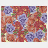 Couverture Polaire grandes et audacieuses fleurs roses motifs fleurie (Devant (Horizontal))