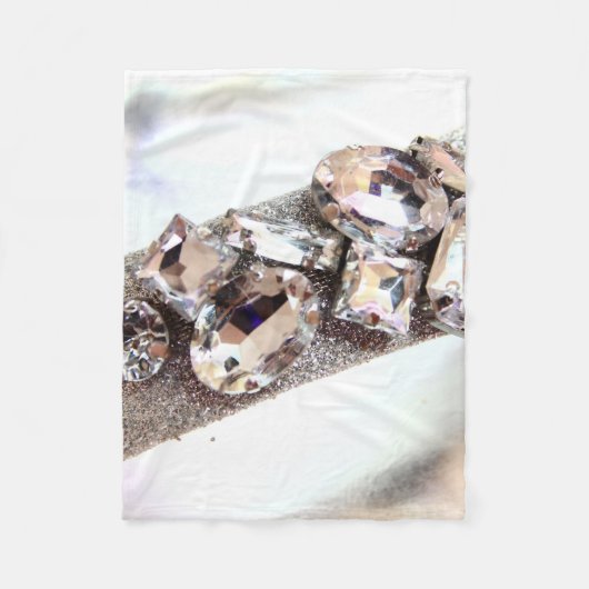 Couverture Polaire Grandes fausses pierres argentées (Devant)