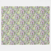 Couverture Polaire Grandes fleurs de lavande sur la menthe (Devant (Horizontal))