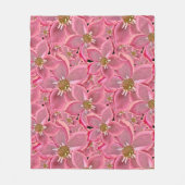 Couverture Polaire Grandes fleurs roses. (Devant)