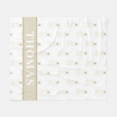 Couverture Polaire Grandes Pyrénées personnalisées rose et blanc (Devant (Horizontal))