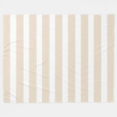 Couverture Polaire Grandes rayures, crème et blanc (Devant (Horizontal))