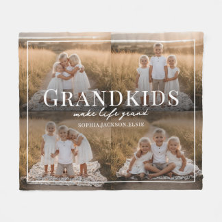 Couverture Polaire Grandkids Make Life Grand Grandparent Gift Photo
