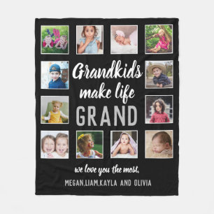 Couverture Polaire Grandkids Make Life Grand Quote 12 Collage de phot