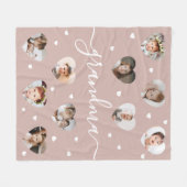 Couverture Polaire Grandma 10-Photo Collage Élégant Script Dusty Rose (Devant (Horizontal))