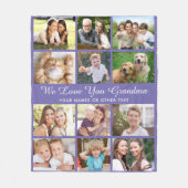 Couverture Polaire Grandma 12 Photo Collage Purple (Devant)