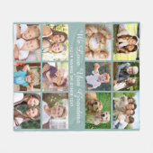 Couverture Polaire Grandma 12 Photo Collage Sage Green (Devant (Horizontal))