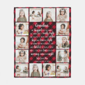 Couverture Polaire Grandma 14 Photo Collage Red Buffalo Plaid (Devant)