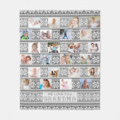 Couverture Polaire Grandma 24 Photo Cute Snowflake Sweater Grey (Devant)