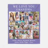 Couverture Polaire Grandma 30 - Collage photo violet (Devant)