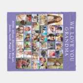 Couverture Polaire Grandma 30 - Collage photo violet (Devant (Horizontal))