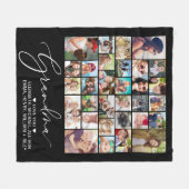 Couverture Polaire Grandma 30 Photo Collage noir (Devant (Horizontal))