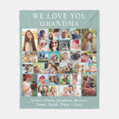 Couverture Polaire Grandma 30 Photo Collage Sage Green (Devant)