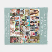 Couverture Polaire Grandma 30 Photo Collage Sage Green (Devant (Horizontal))