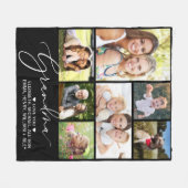 Couverture Polaire Grandma 7 Photo Collage noir (Devant (Horizontal))