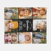 Couverture Polaire Grandma 8-Photo Collage de texte cadeau personnali (Devant (Horizontal))