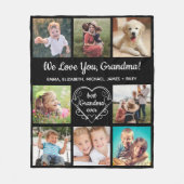 Couverture Polaire Grandma 8 Photo Collage noir (Devant)