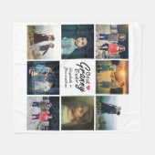 Couverture Polaire Grandma 8-Photo Collage Personnalisé Grandchildren (Devant (Horizontal))