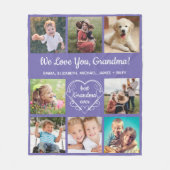 Couverture Polaire Grandma 8 photo Collage violet (Devant)