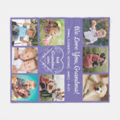 Couverture Polaire Grandma 8 photo Collage violet (Devant (Horizontal))