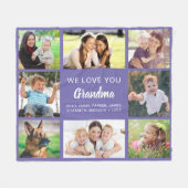 Couverture Polaire Grandma 8 photo Collage violet (Devant (Horizontal))