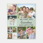 Couverture Polaire Grandma 9 Photo Collage Sage Green (Devant)