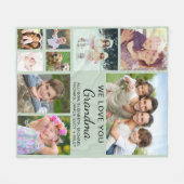 Couverture Polaire Grandma 9 Photo Collage Sage Green (Devant (Horizontal))