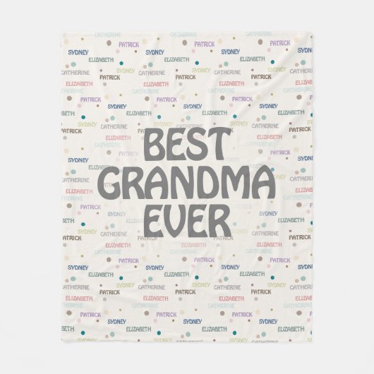 Couverture Polaire Grandma Cadeaux Grandchildren 3-4 Noms (Devant)