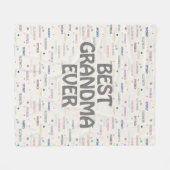 Couverture Polaire Grandma Cadeaux Grandchildren 3-4 Noms (Devant (Horizontal))