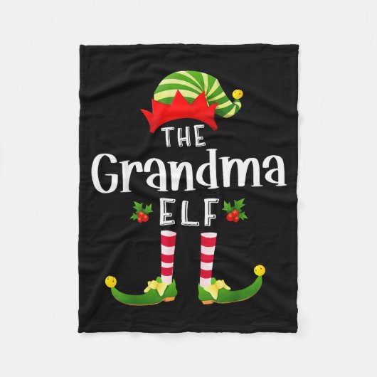 Couverture Polaire Grandma Christmas Elf Matching Pajama X-mas Party  (Devant)