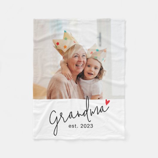 Couverture Polaire Grandma Established Modern Script Photo (Devant)