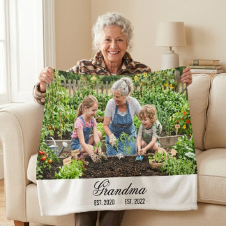 Couverture Polaire Grandma Established Personalized Photo Gift