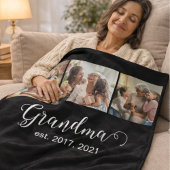 Couverture Polaire Grandma Established Script Gift 3 Photo