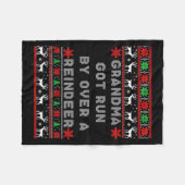 Couverture Polaire Grandma Got Run Over By A Reindeer Ugly Costume Fu (Devant (Horizontal))