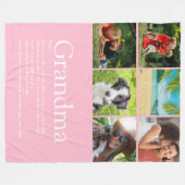 Couverture Polaire Grandma Granny Définition Collage Photo Rose (Devant (Horizontal))