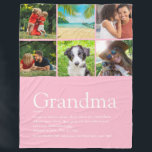 Couverture Polaire Grandma Granny Definition Photo Collage Pink<br><div class="desc">Personalize for your special Grandma, Grandmother, Granny, Nan, Nanny or Abuela to create a unique gift for birthdays, Christmas, mother's day or any day you want to show how much she means to you. A va parfaitement à l'émission de cette aubaine, c'est le jour des livraisons. Conçu par Thisnotme ©...</div>