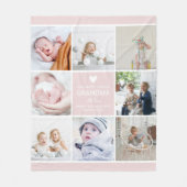 Couverture Polaire GRANDMA 'le plus aimé' Photo Collage Fleece Blan (Devant)