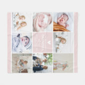 Couverture Polaire GRANDMA 'le plus aimé' Photo Collage Fleece Blan (Devant (Horizontal))
