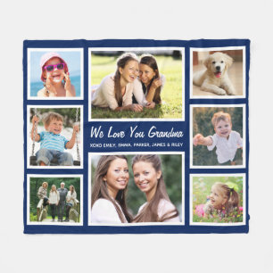 Couverture Polaire Grandma Love You 8 Photo Navy