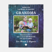 Couverture Polaire Grandma Merci Bleu Épercées Personnalisées (Devant)