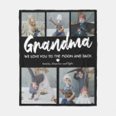 Couverture Polaire Grandma Nana 5 Photo Collage noir (Devant)