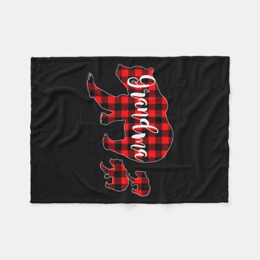 Couverture Polaire Grandma Of 2 Girls Boys Xmas Matching Red Plaid Gr (Devant (Horizontal))