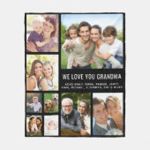 Couverture Polaire Grandma Photo Collage noir (Devant)