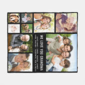 Couverture Polaire Grandma Photo Collage noir (Devant (Horizontal))