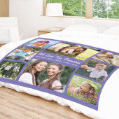 Couverture Polaire Grandma Photo Collage personnalisé violet